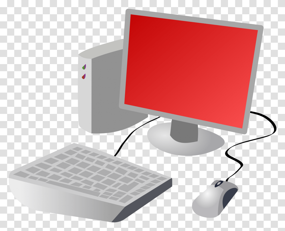 Red Computer Clipart Cartoon Computer Image, Electronics, Pc, Desktop, Computer Hardware Transparent Png