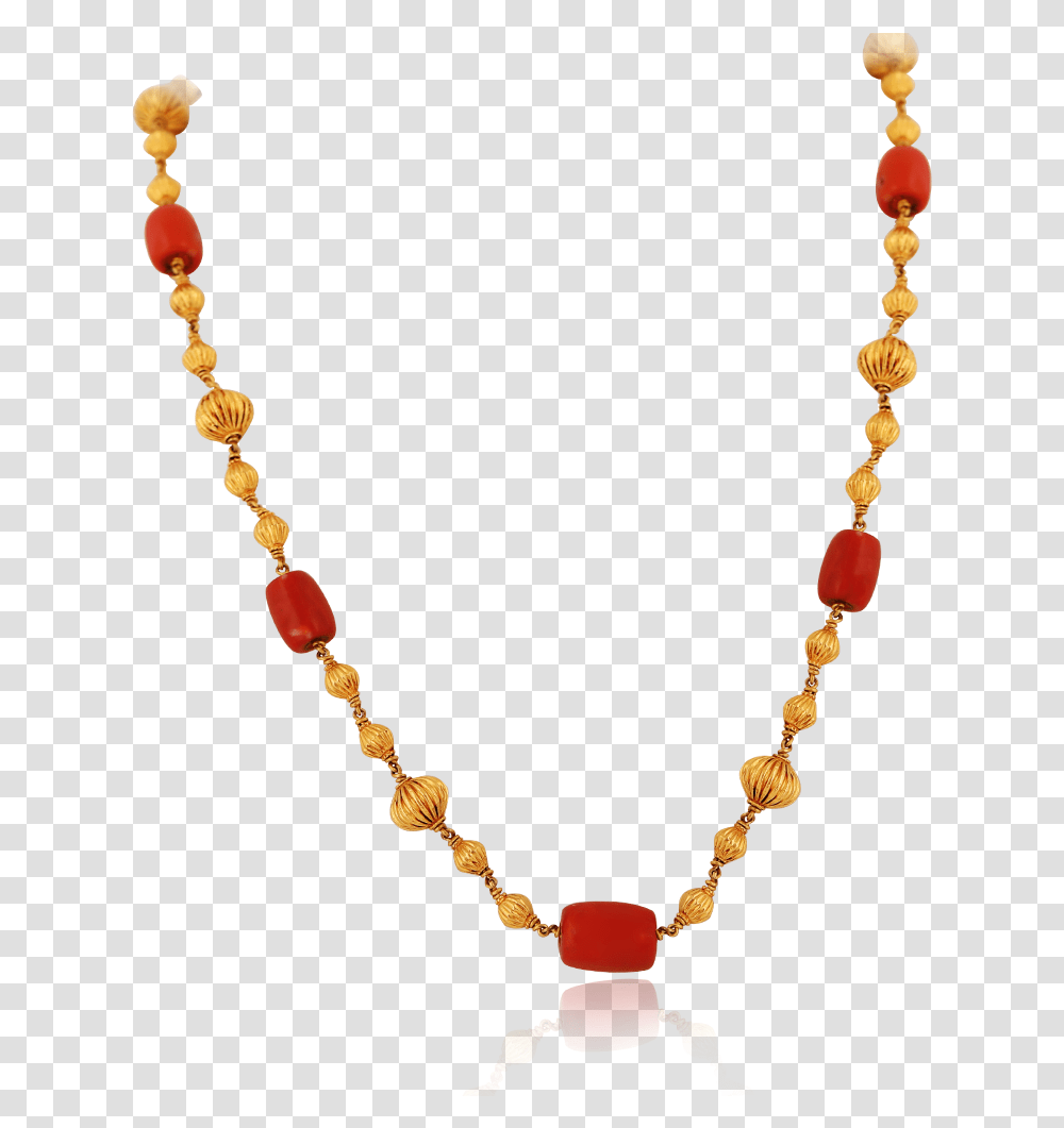 Red Coral Mala With Gold Hd Indian Gold Necklace Design Coral, Accessories, Accessory, Bead Necklace, Jewelry Transparent Png
