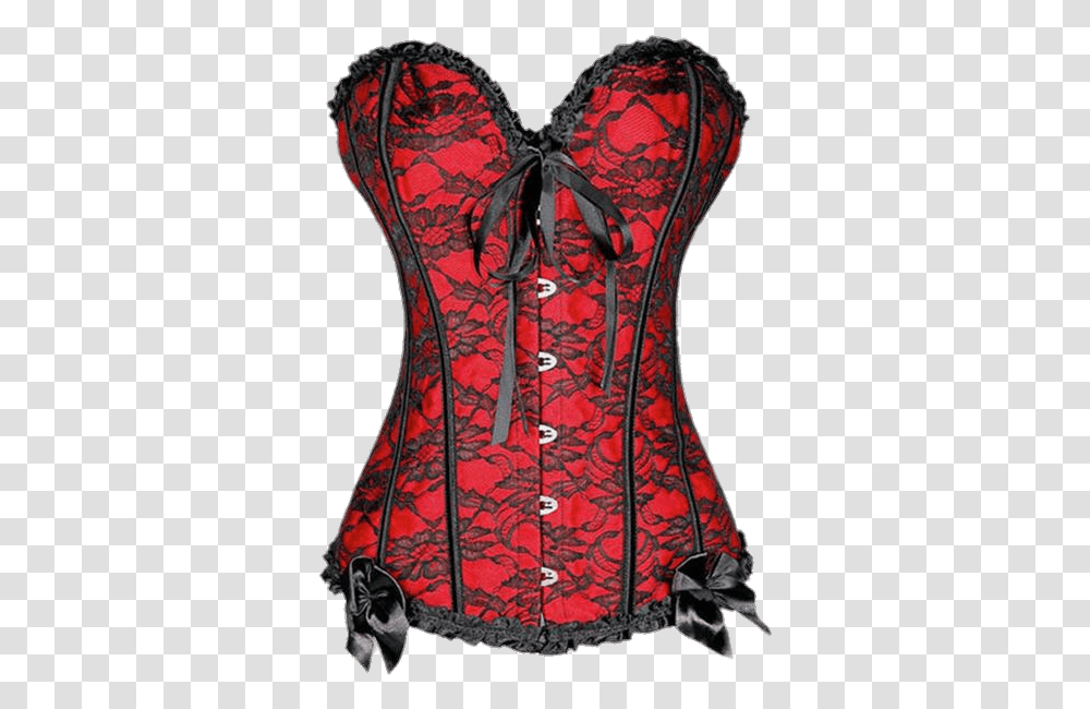 Red Corset With Black Lace Clip Arts Red Corset Black Lace, Apparel Transparent Png