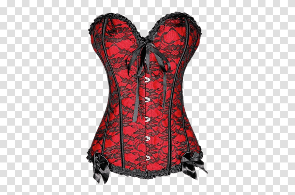 Red Corset With Black Lace, Apparel Transparent Png