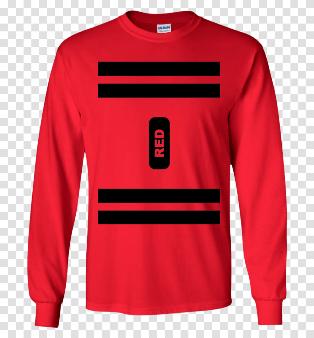 Red Crayon Costume Long Sleeve T Shirt T Shirt Gay Background, Apparel, Sweatshirt, Sweater Transparent Png
