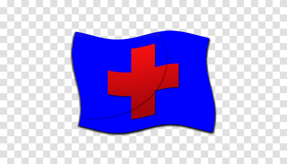 Red Cross Blue Flag Clipart Image, First Aid, Logo, Trademark Transparent Png