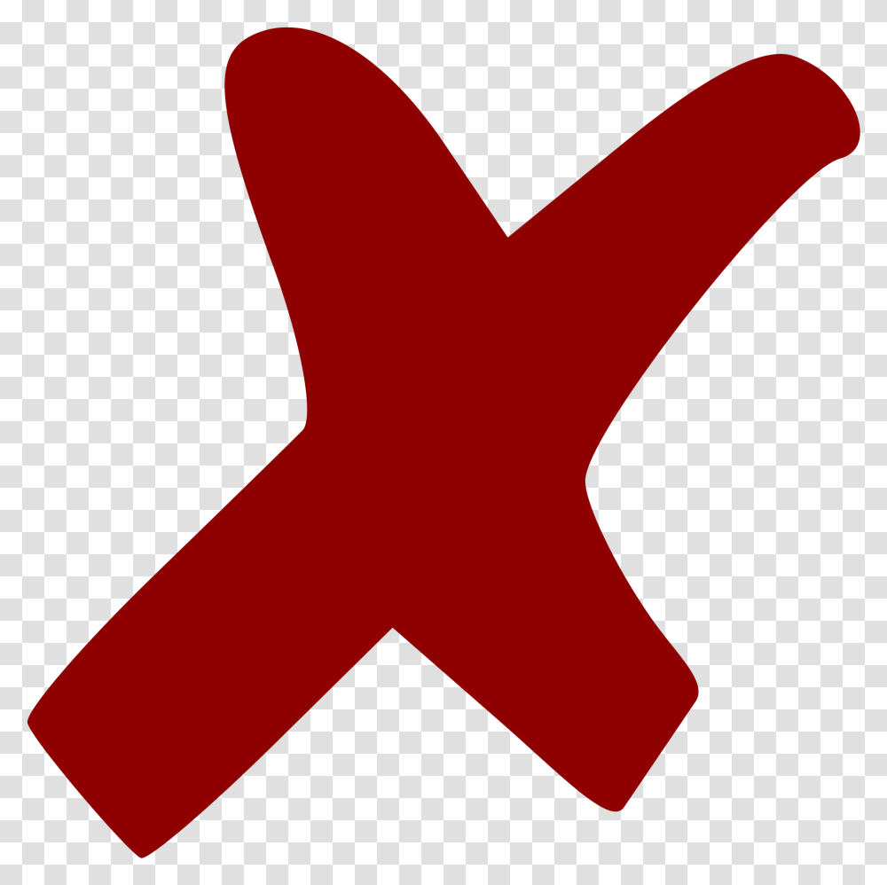 Red Cross Mark Dark Red X, Axe, Tool, Star Symbol Transparent Png