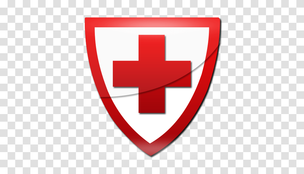 Red Cross Shield Clipart Image, Logo, Trademark, First Aid Transparent Png