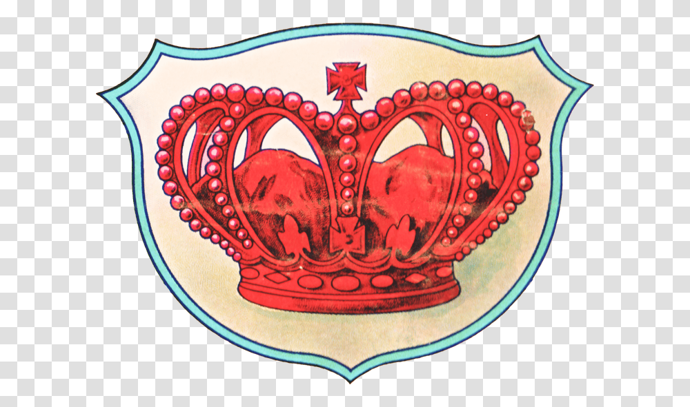 Red Crown Graphic Emblem, Label, Birthday Cake, Dessert Transparent Png
