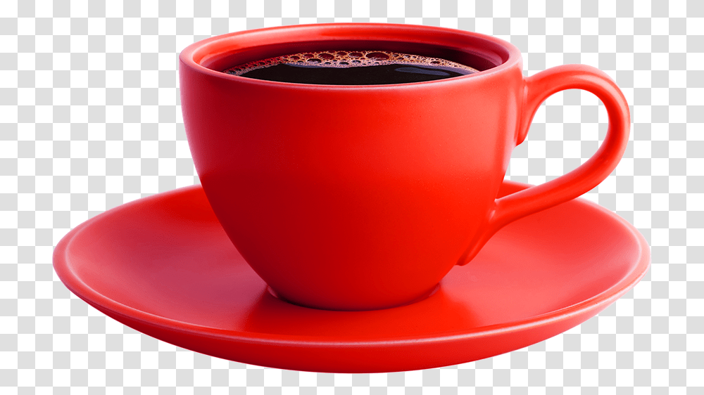 Red Cup Of Coffee, Coffee Cup, Saucer, Pottery, Beverage Transparent Png