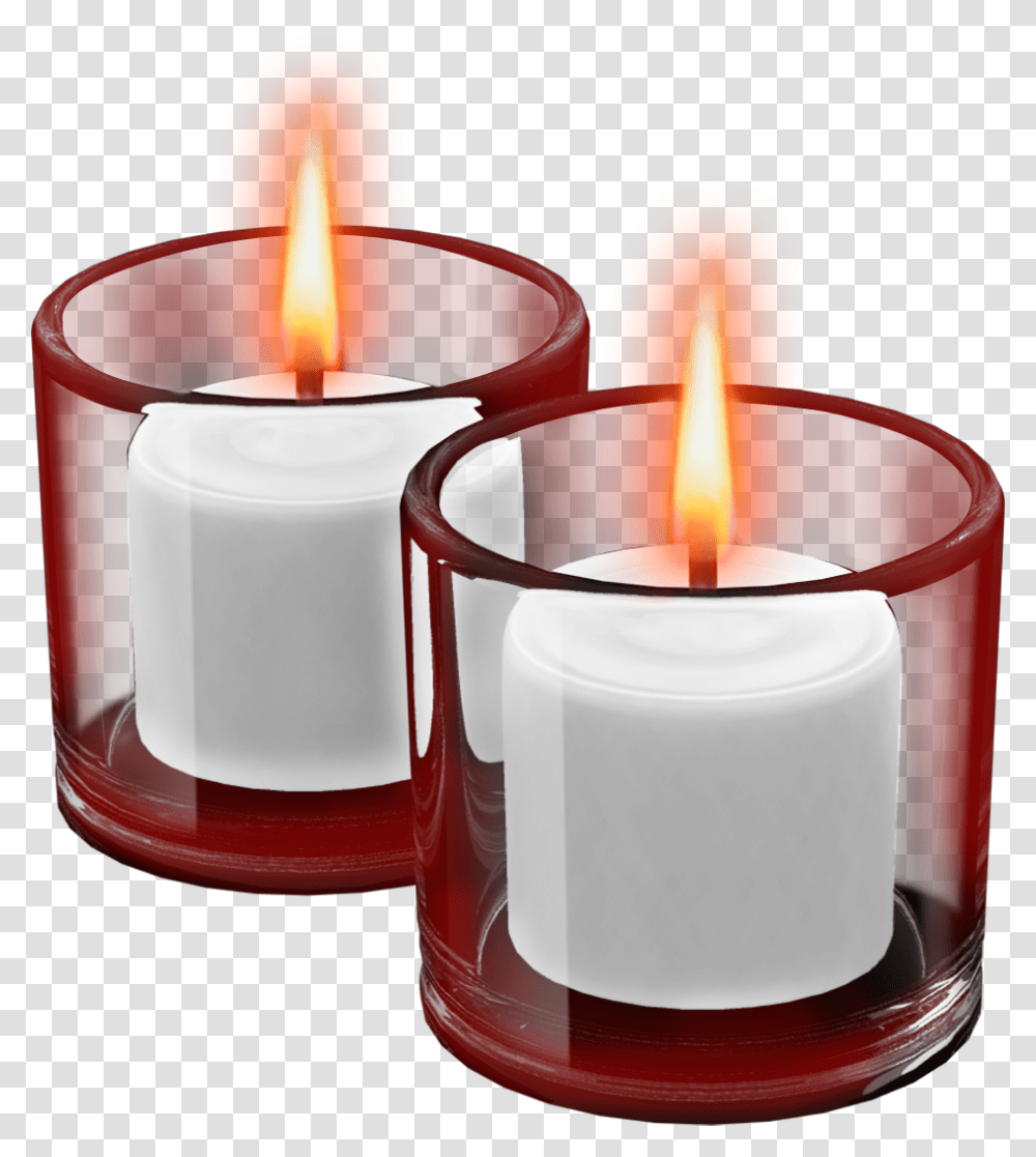 Red Cups With Candles, Fire Transparent Png