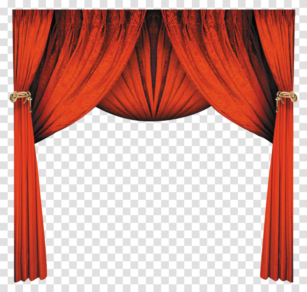 Red Curtain, Stage, Lamp, Indoors, Room Transparent Png