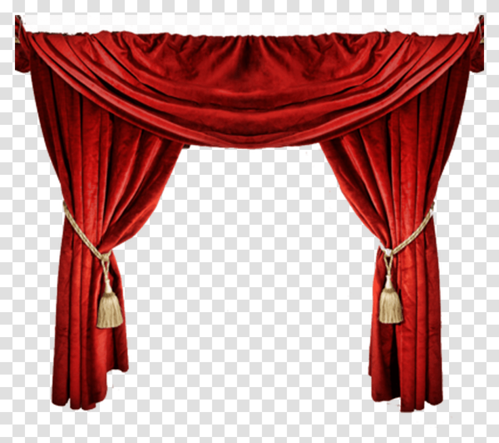 Red Curtain Swag, Stage, Interior Design, Indoors Transparent Png
