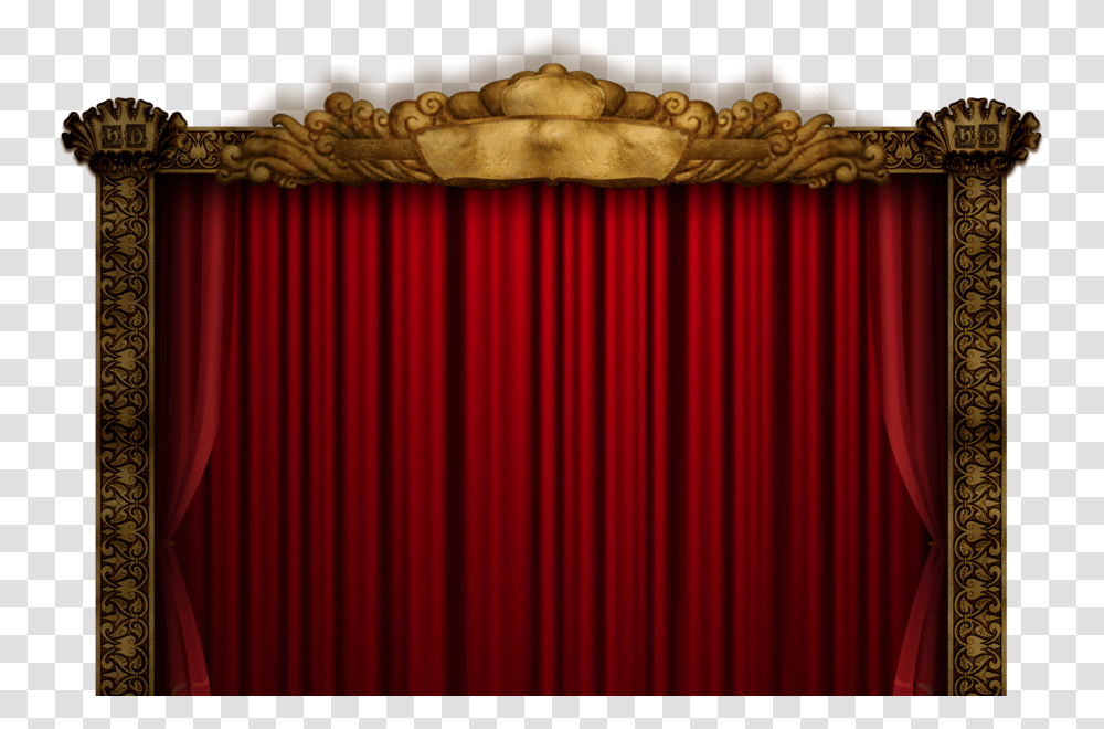 Red Curtains In Frame Xl Hq Red Curtains, Interior Design, Indoors, Room, Theater Transparent Png