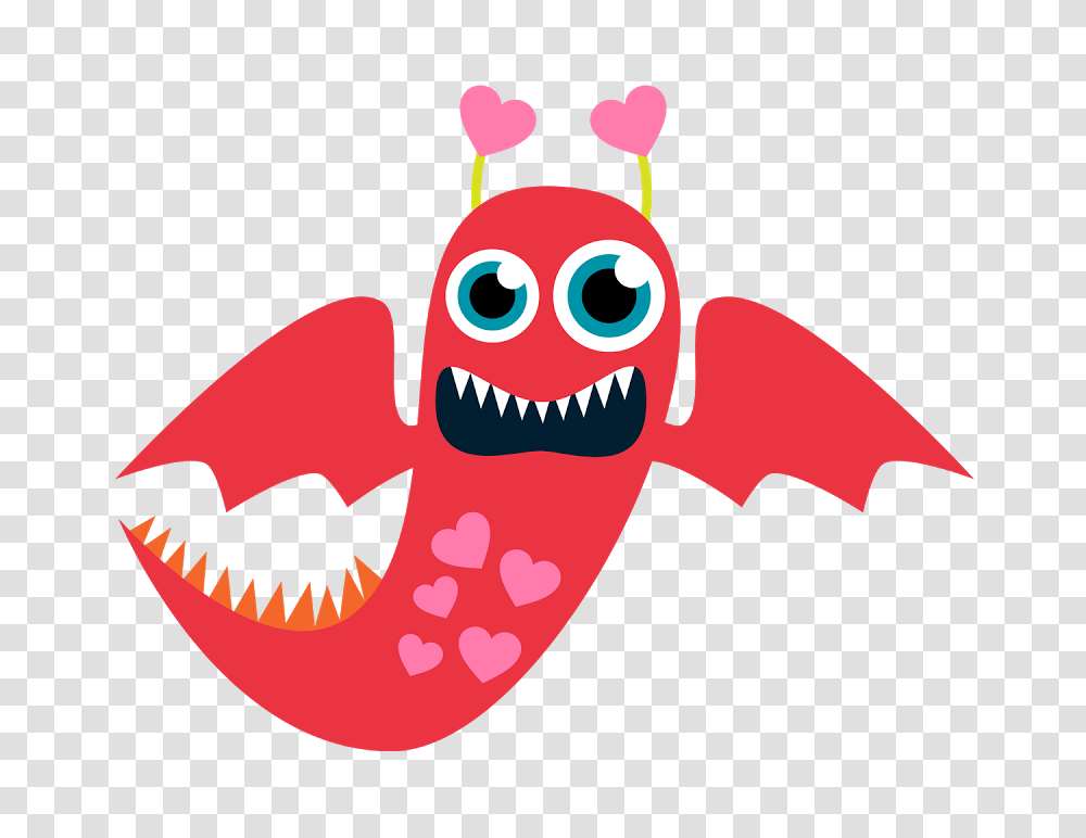 Red Cute Monsters Clipart, Animal, Sea Life, Mouth, Teeth Transparent Png