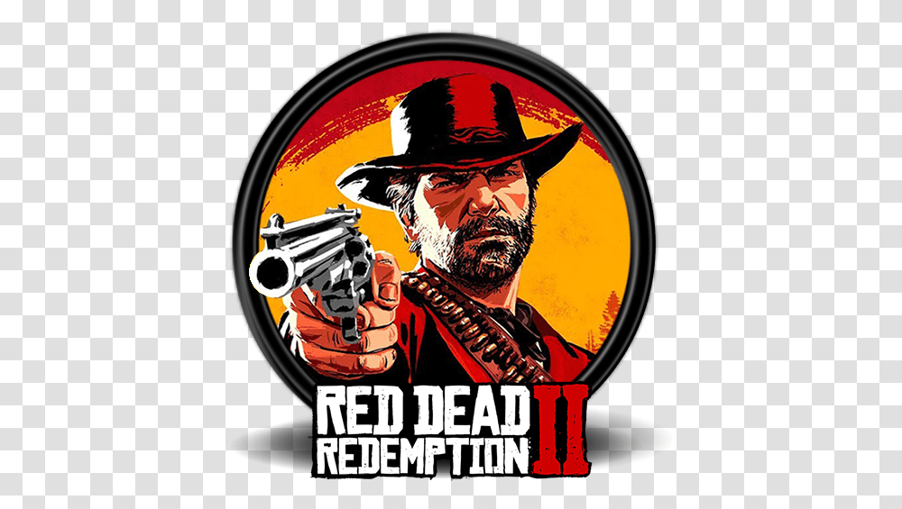Red Dead Redemption 2 Logo Red Dead Redemption 2 Icon, Poster, Advertisement, Hand, Person Transparent Png