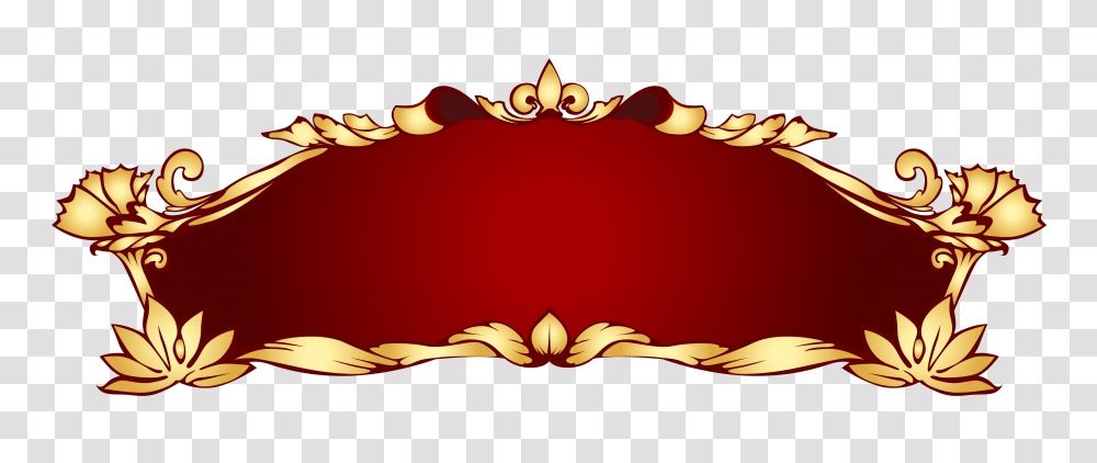 Red Deco Banner, Floral Design, Pattern Transparent Png