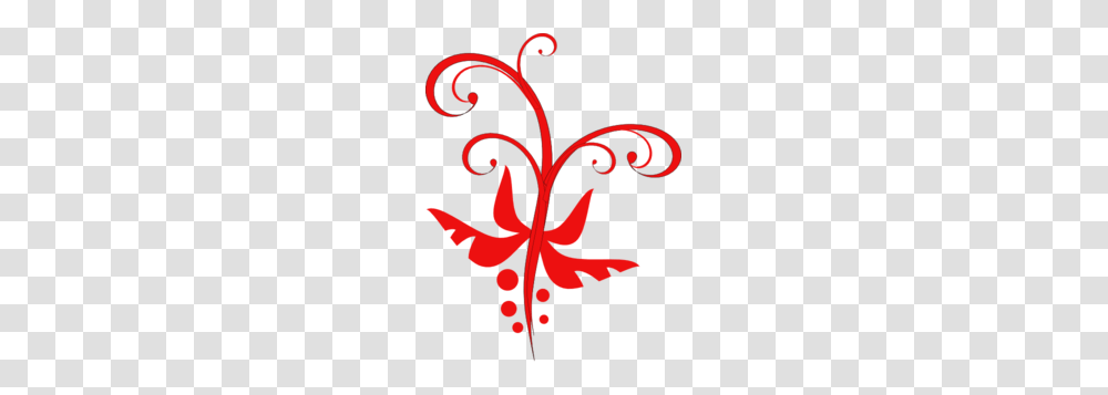 Red Decorative Flourish Clip Art For Web, Plant, Leaf, Flower, Blossom Transparent Png