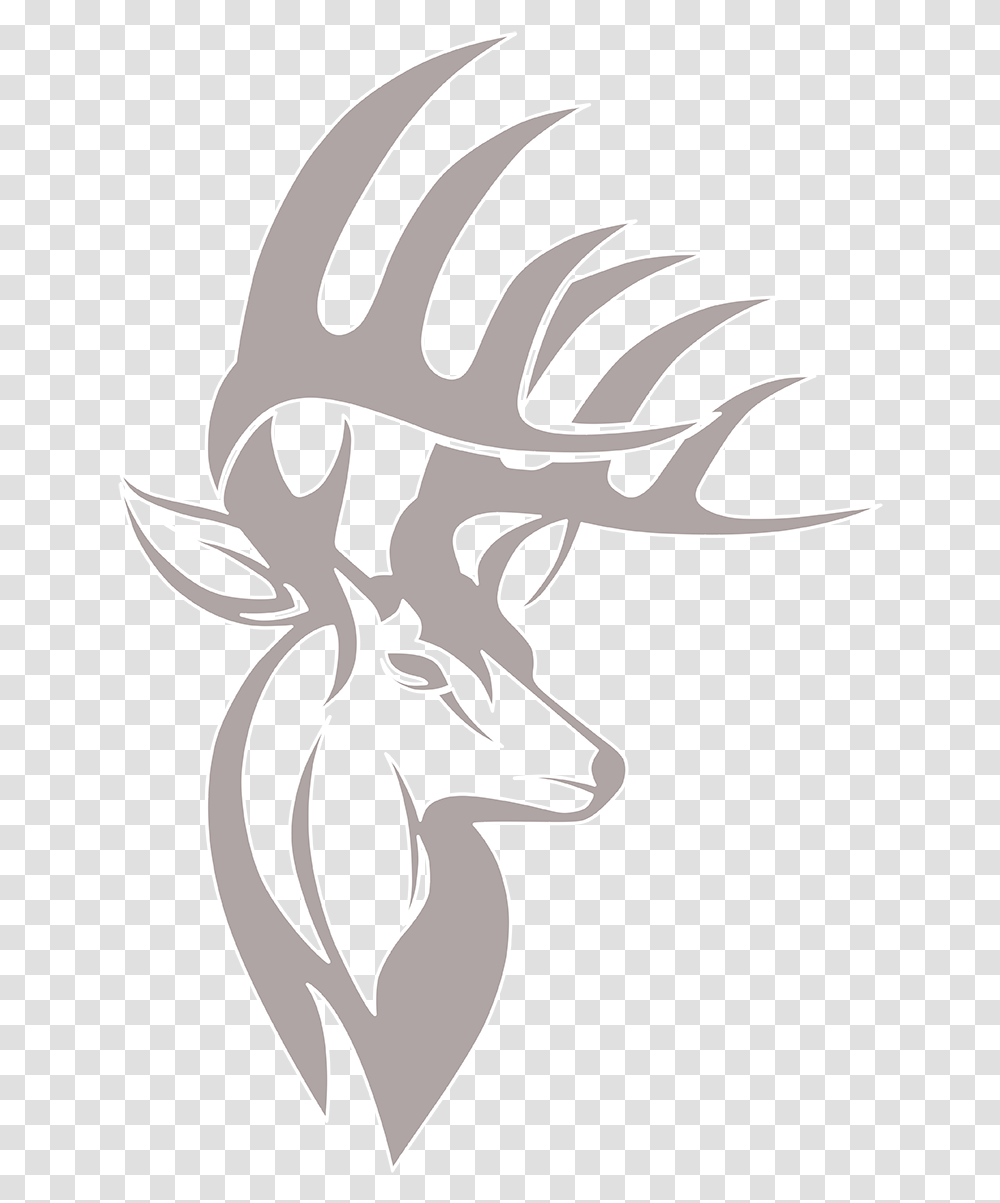 Red Deer Logo Clip Art Black And White Buck, Antler, Stencil Transparent Png