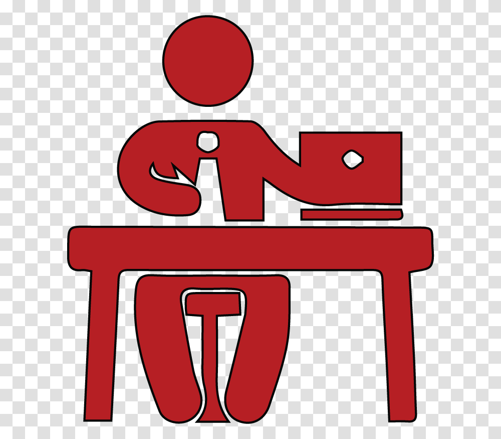 Red Desk, Chair, Furniture Transparent Png