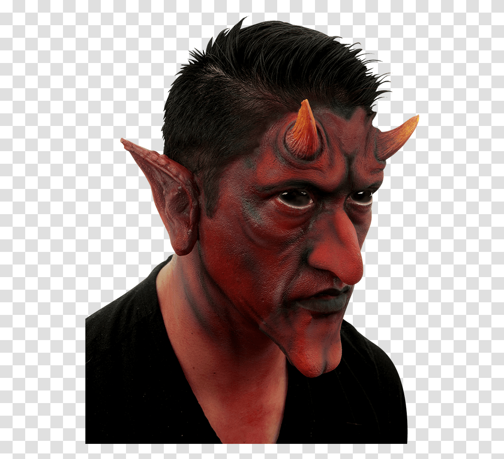 Red Devil Ears Latex Appliance Devil Horns, Head, Person, Skin, Face Transparent Png