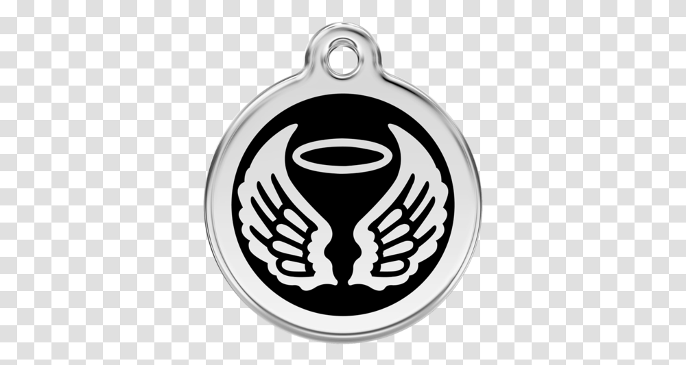 Red Dingo Angel Wings Dog Tag Solid, Stencil, Pendant Transparent Png