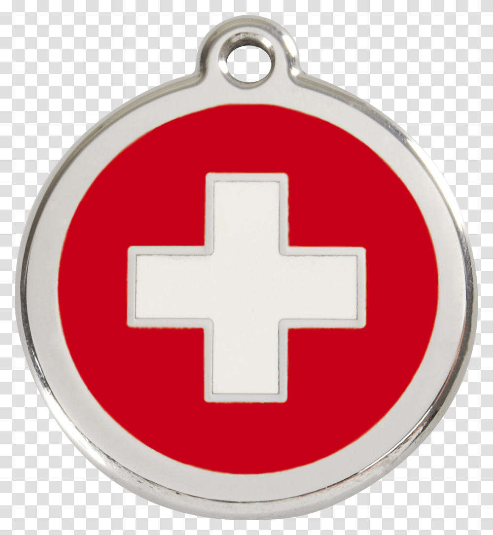 Red Dingo Stainless Steel Amp Enamel Swiss Cross Dog Large Pet Tag Red, First Aid, Logo, Trademark Transparent Png