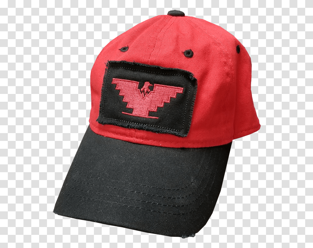 Red Distressed Cap With Eagle Patch Baseball Cap, Clothing, Apparel, Hat, Sun Hat Transparent Png