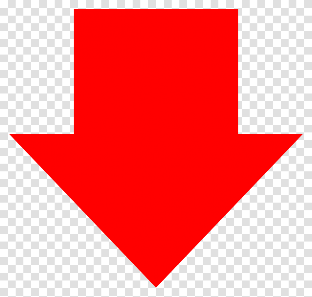 Red Down Arrow Down Red Arrow, Star Symbol, Triangle, Logo Transparent Png