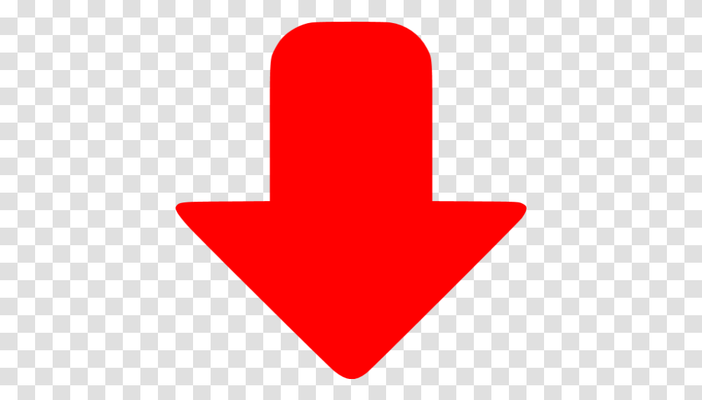 Red Down Icon Arrow Down Render, Symbol, Star Symbol, First Aid, Leaf Transparent Png