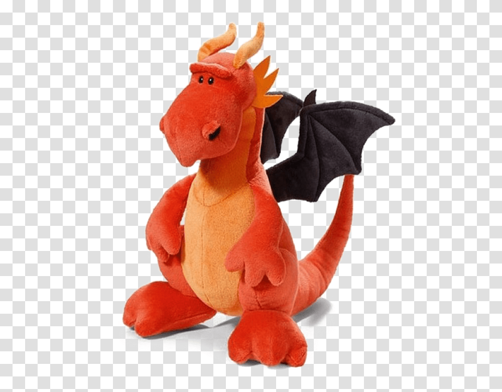 Red Dragon Image Background Orange Dragon Soft Toy, Figurine, Plush Transparent Png