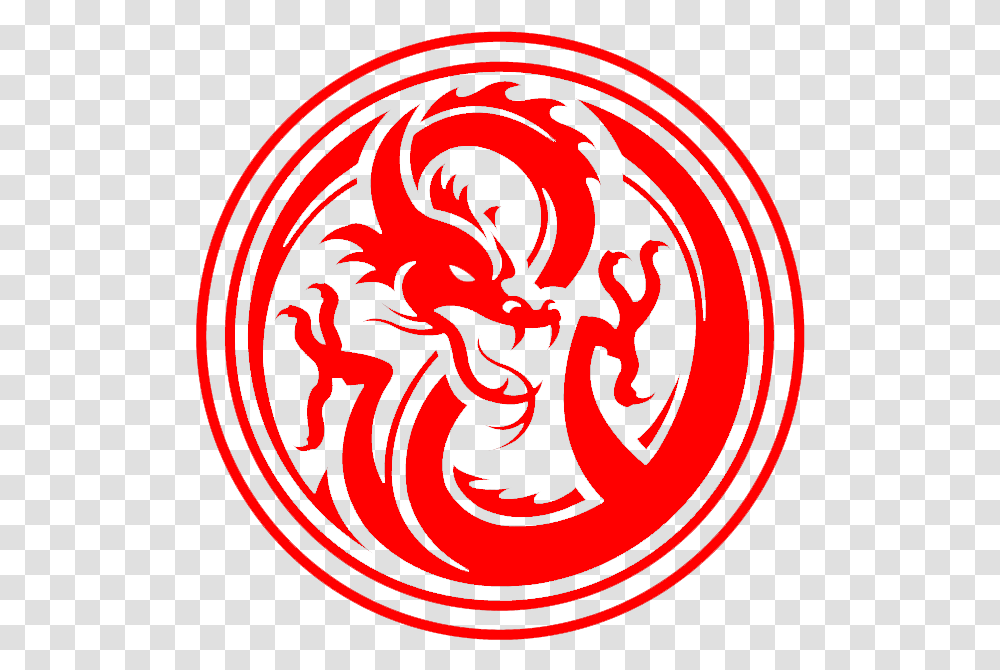 Red Dragon Logo Inside A Circle Chinese Dragon Logo, Symbol, Emblem Transparent Png