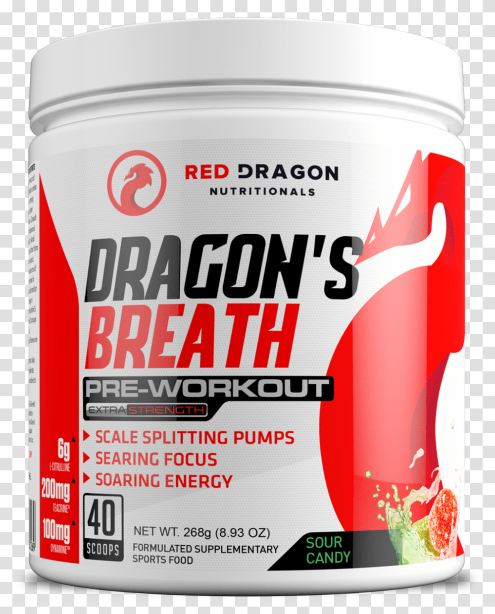 Red Dragon Nutritionals Dragon's Breath 40 Scoops Health Transparent Png