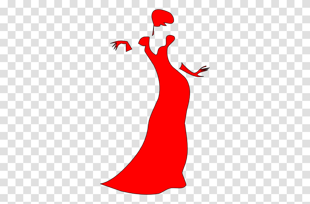 Red Dress Clipart, Performer, Dance Pose, Leisure Activities, Flamenco Transparent Png