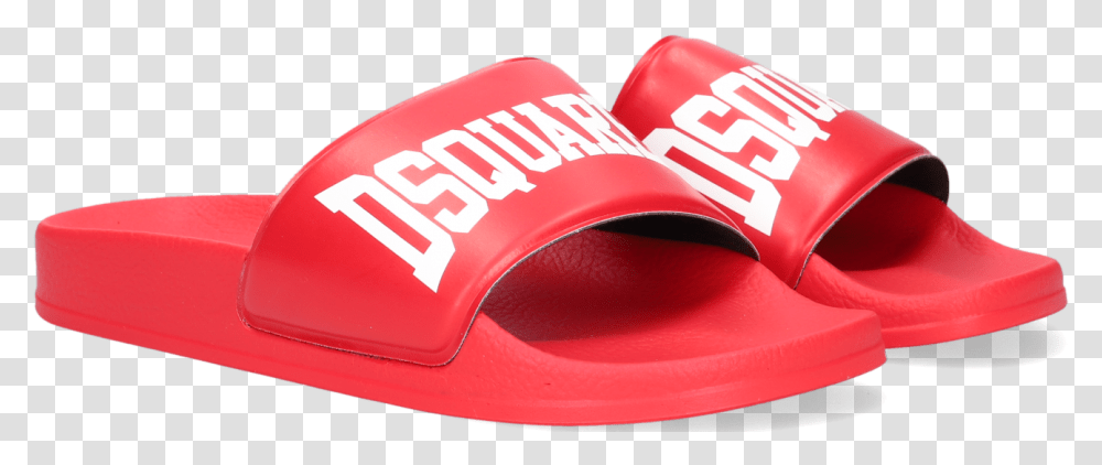 Red Dsquared2 Flip Flops Icon Kid Slide 2 Solid, Clothing, Apparel, Footwear, Shoe Transparent Png