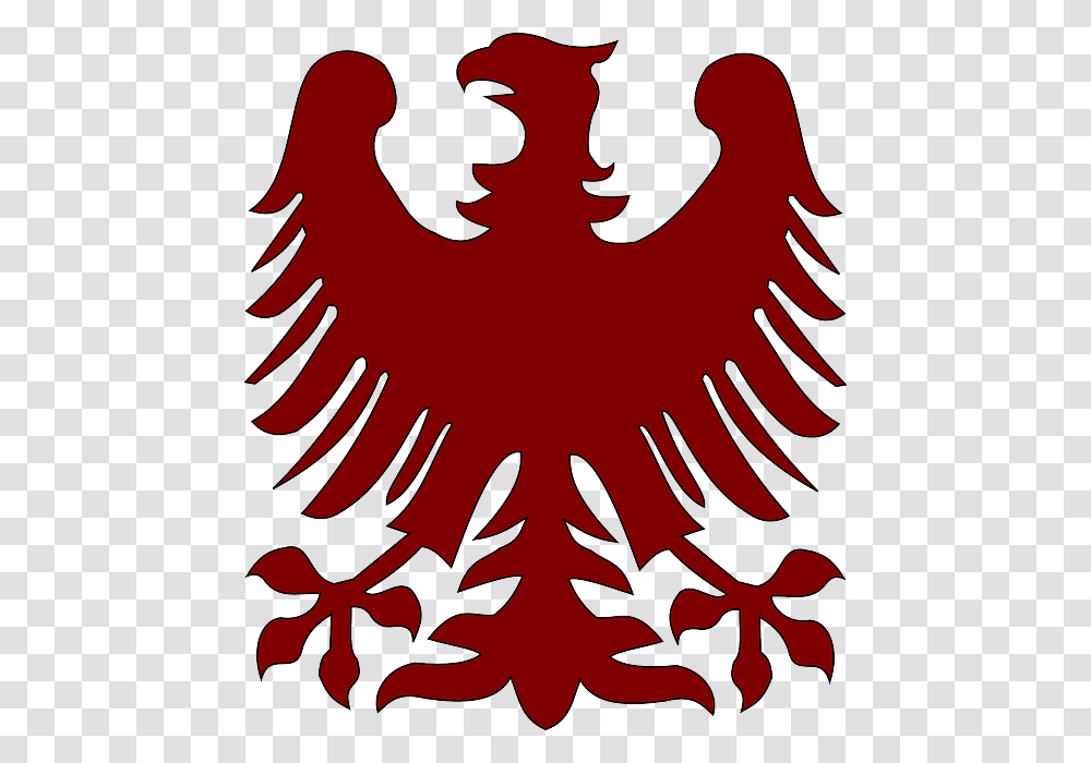 Red Eagle Coat Of Arms, Emblem, Bird, Animal Transparent Png