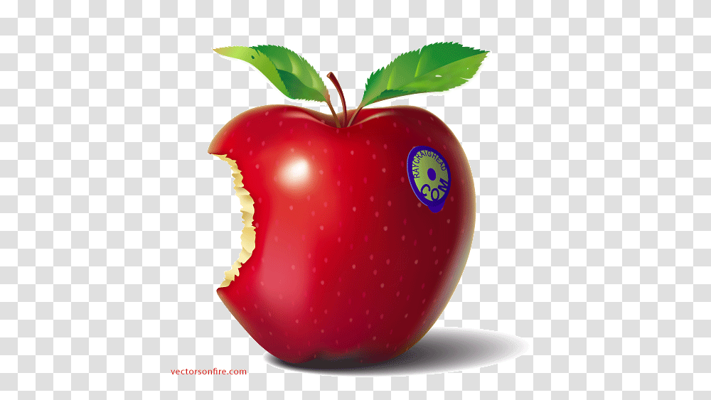 Red Eaten Apple By Ray Craighead Vector File For Free Half Eaten Apple, Plant, Fruit, Food, Ketchup Transparent Png