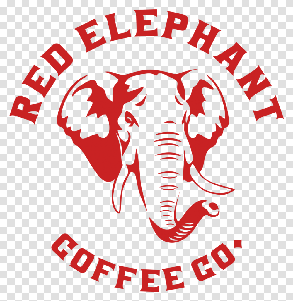 Red Elephant Coffee Co Graphic Design, Logo, Trademark, Poster Transparent Png
