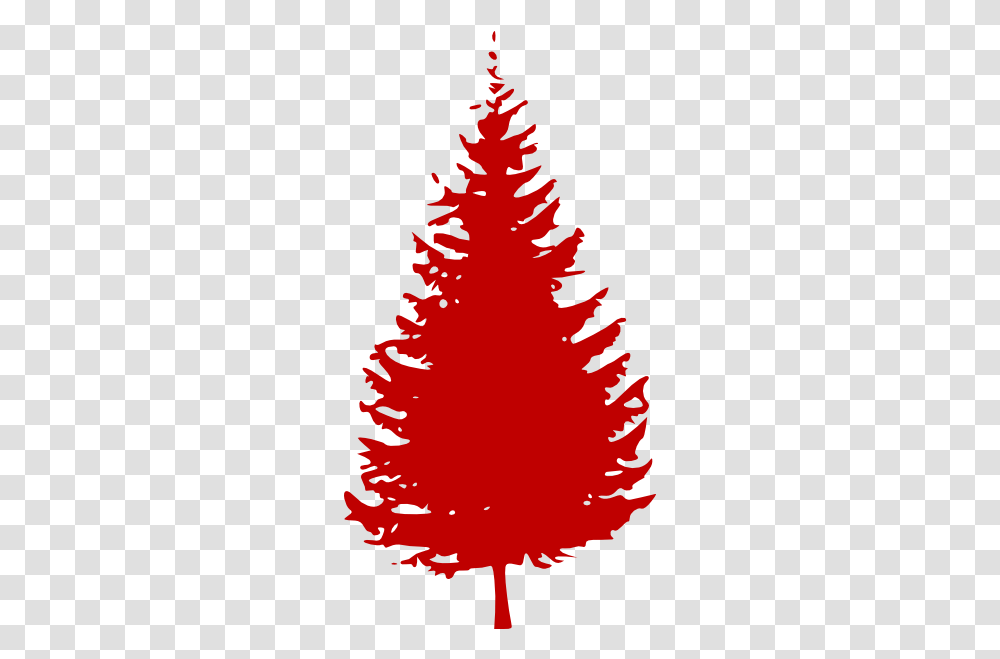 Red Evergreen Tree Clip Art Pine Tree Black And White, Plant, Ornament, Christmas Tree, Poster Transparent Png