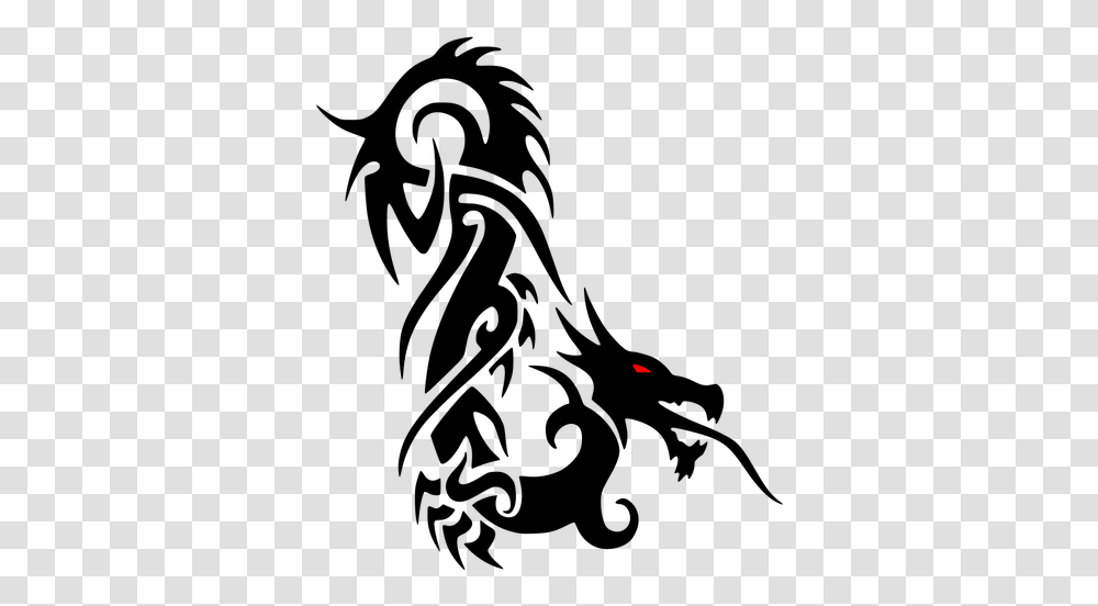 Red Eye Dragon Silhouette Vector Image Dragon Tribal Tattoo, Outdoors, Nature, Night, Astronomy Transparent Png
