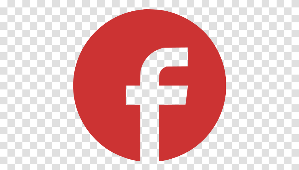 Red Facebook Logo Facebook Icon Circle Red, Symbol, Trademark, First Aid, Text Transparent Png