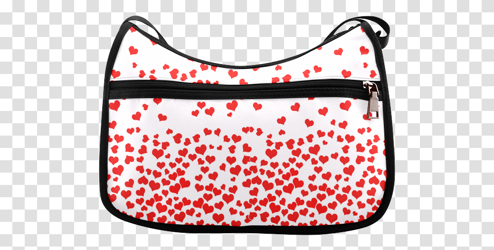 Red Falling Hearts On Pink Crossbody Bags Handbag, Purse, Accessories, Accessory, Rug Transparent Png