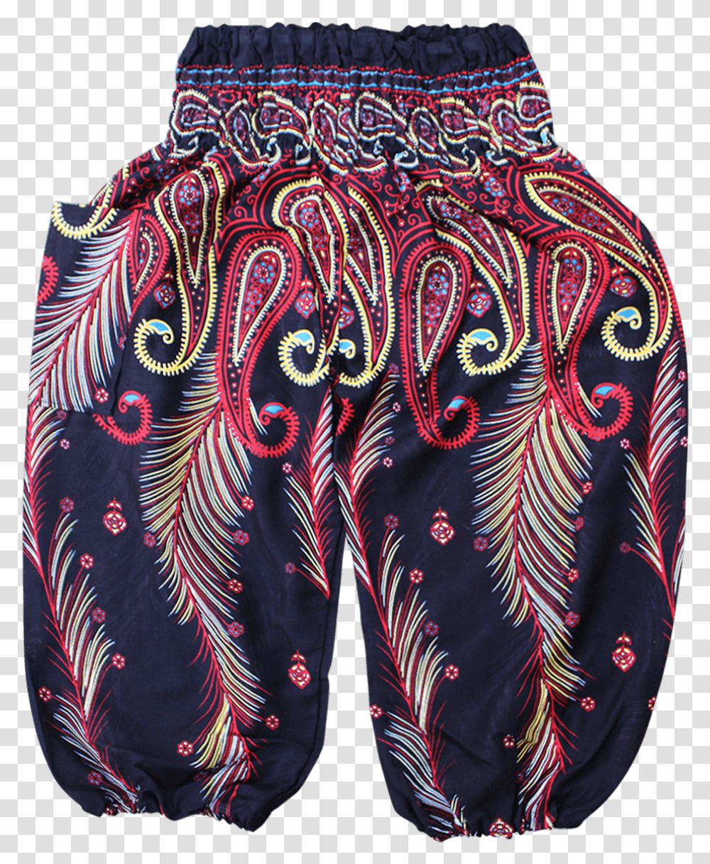Red Feather Kids Harem Pants From Bohemian Island Board Short, Pattern, Paisley, Apparel Transparent Png