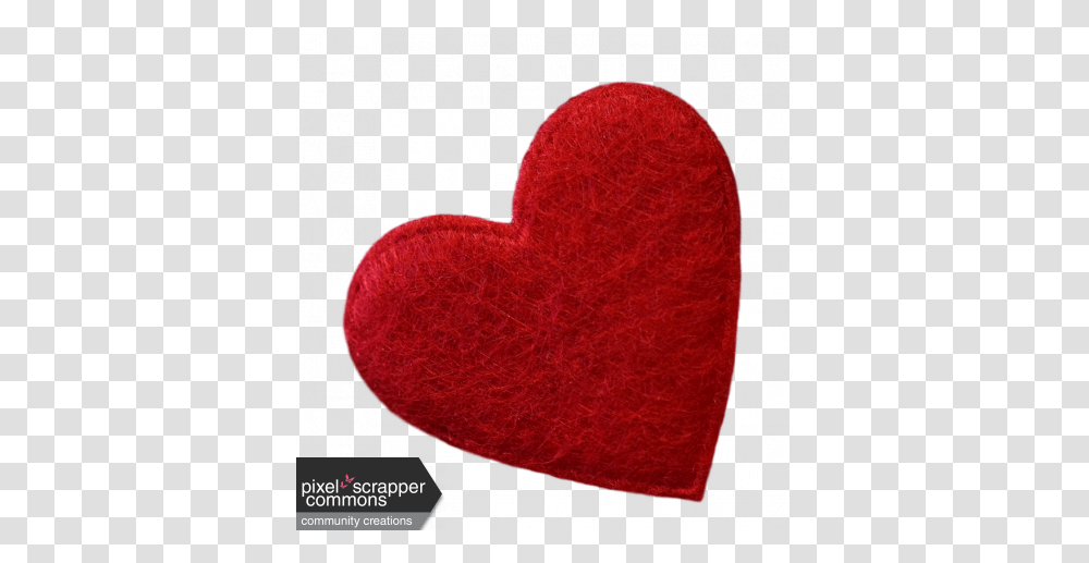 Red Felt Heart Graphic By Nichole Kidd Pixel Scrapper Heart, Cushion, Interior Design, Indoors, Rug Transparent Png
