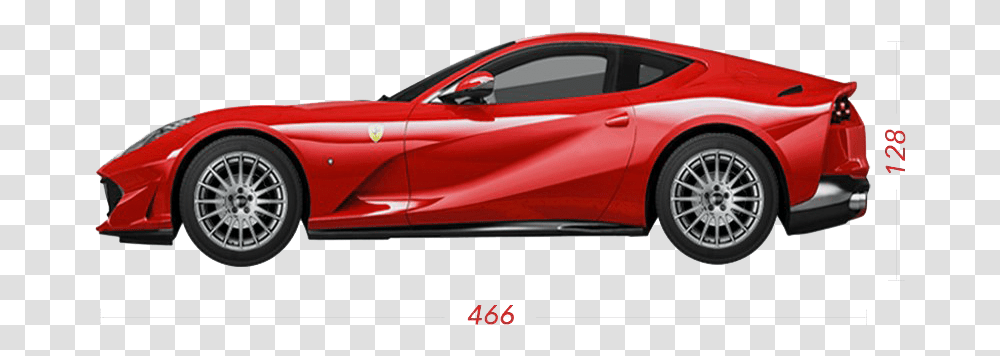 Red Ferrari 812 Superfast Image Supercar, Vehicle, Transportation, Sports Car, Coupe Transparent Png