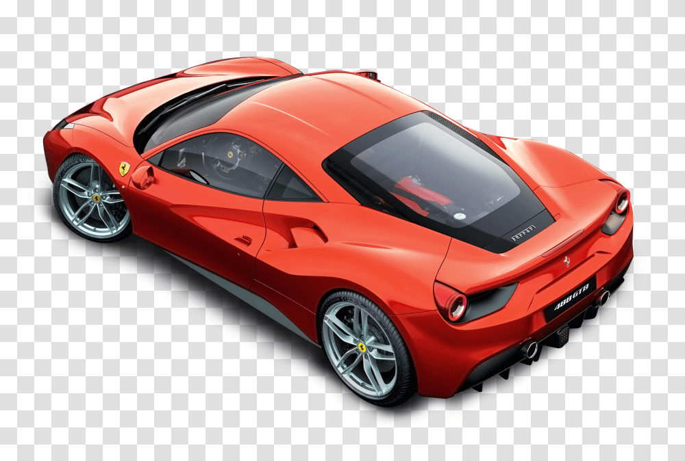 Red Ferrari Top View Car Image, Vehicle, Transportation, Automobile, Sports Car Transparent Png