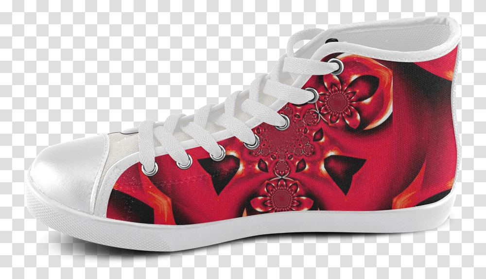 Red Fire Flower Mandal 1 Women's High Top Canvas Shoes G Eazy Custom Shoes, Apparel, Footwear, Sneaker Transparent Png