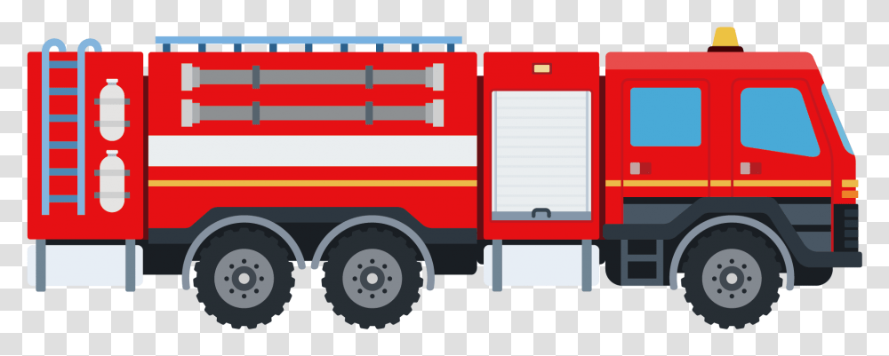 Red Fire Truck Vector Download Vector Fire Truck, Vehicle, Transportation, Fire Department Transparent Png