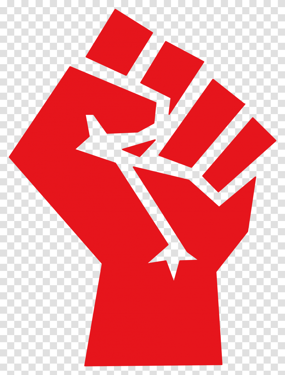 Red Fist, Hand, Cross Transparent Png