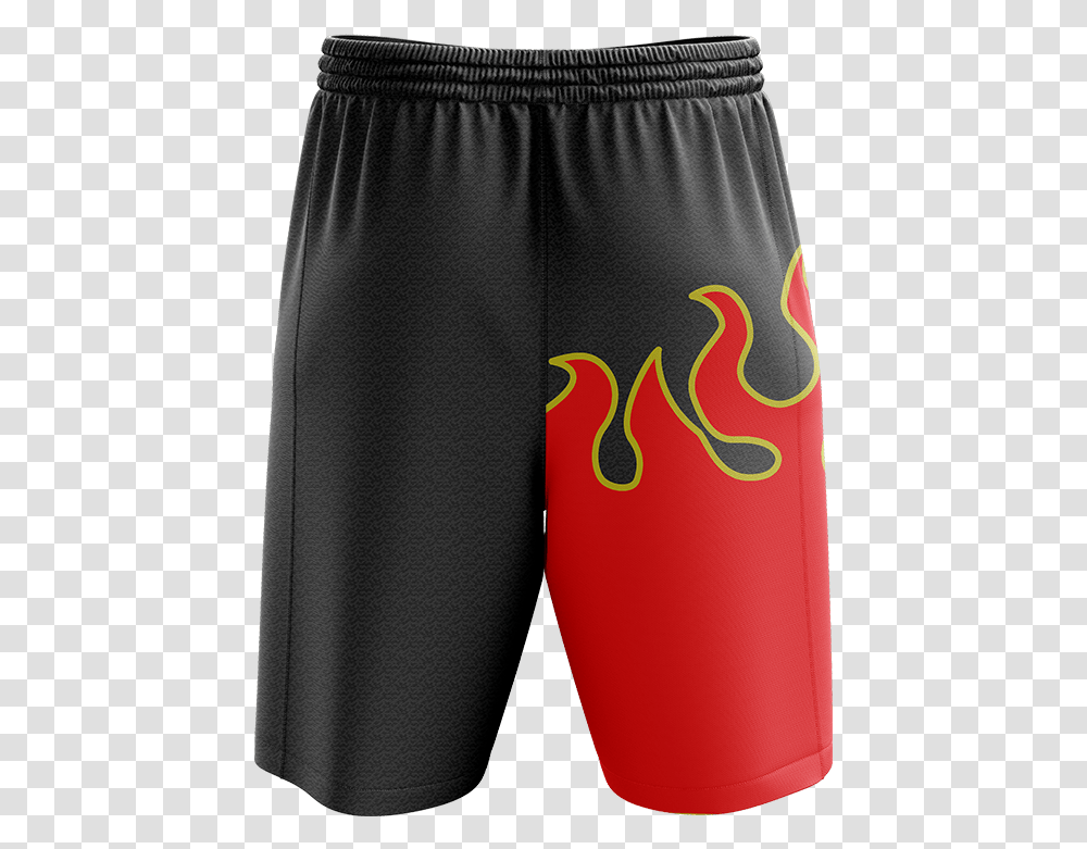 Red Flame Board Short, Shorts, Apparel, Purse Transparent Png