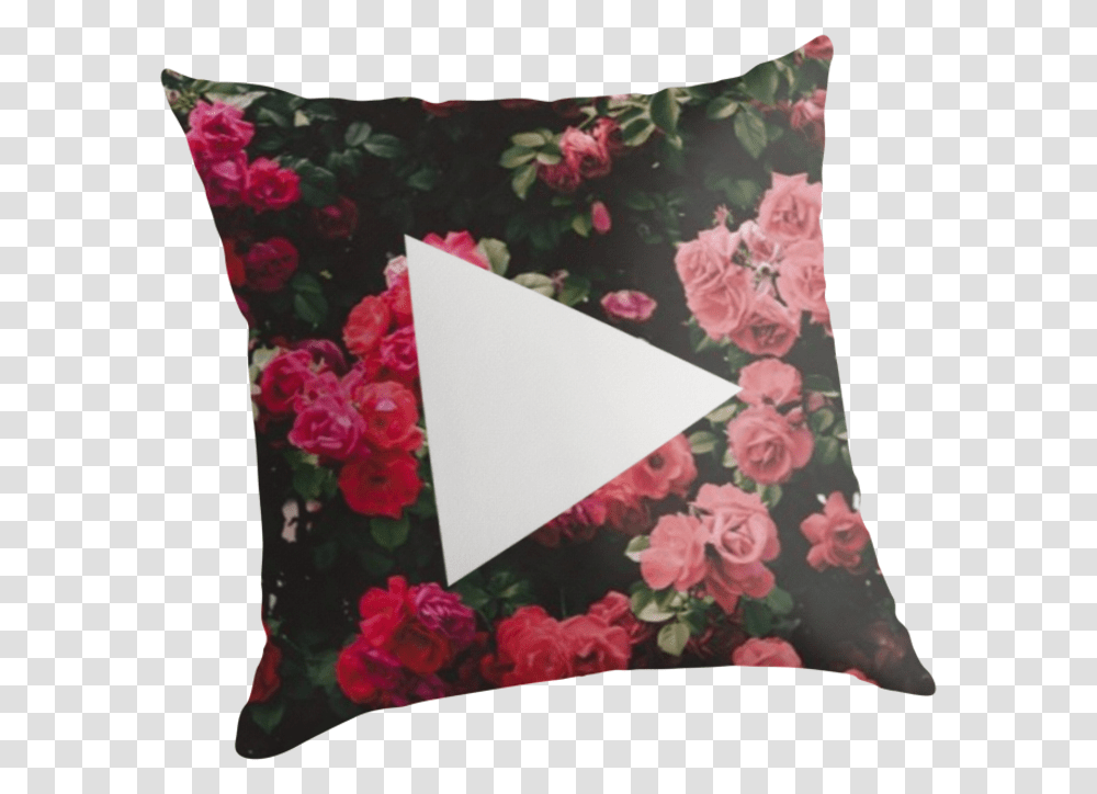 Red Floral Background By Chloeambercat Cushion, Pillow Transparent Png