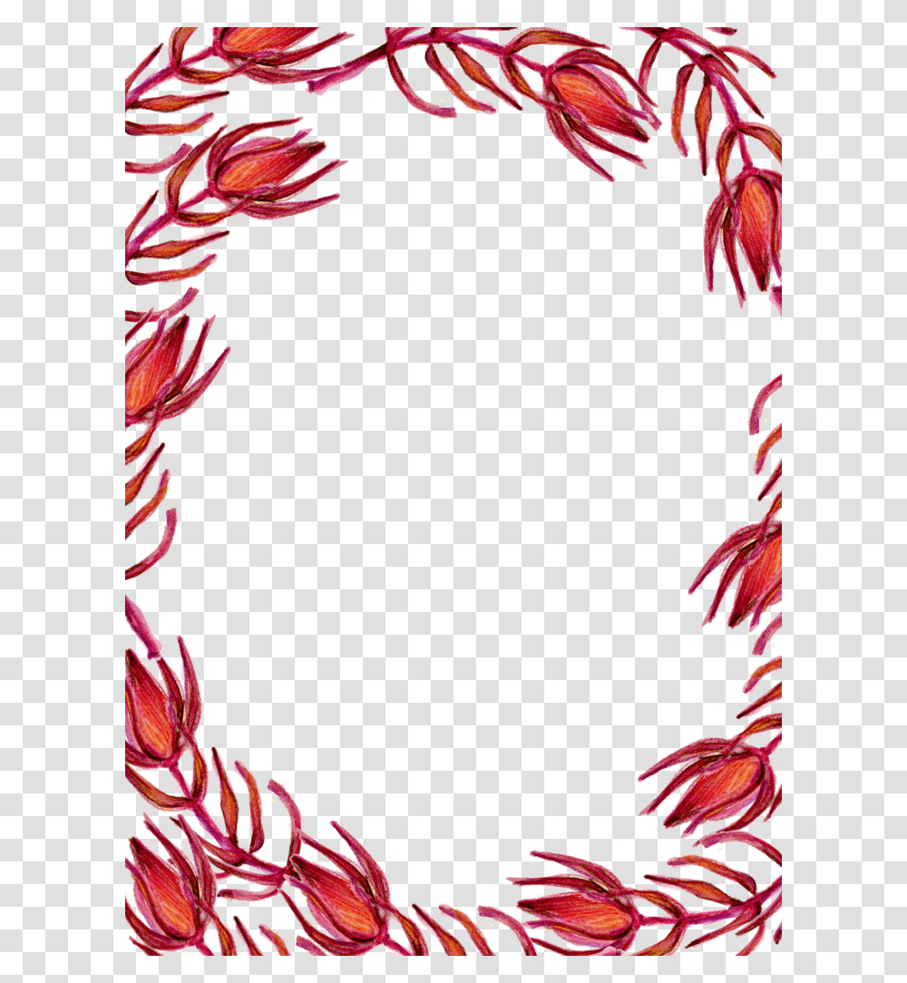 Red Floral Border Download Image, Floral Design, Pattern Transparent Png