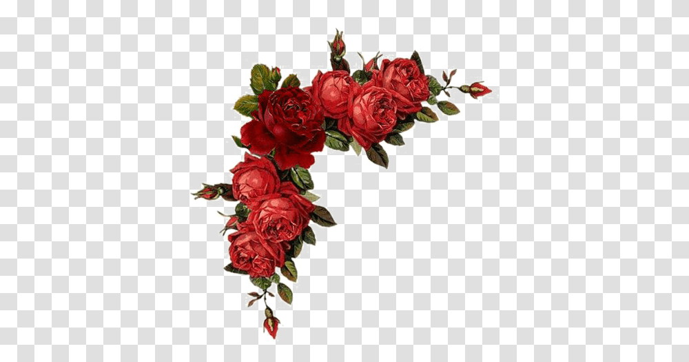 Red Floral Border Pic Arts Border Red Flowers, Rose, Plant, Blossom, Graphics Transparent Png