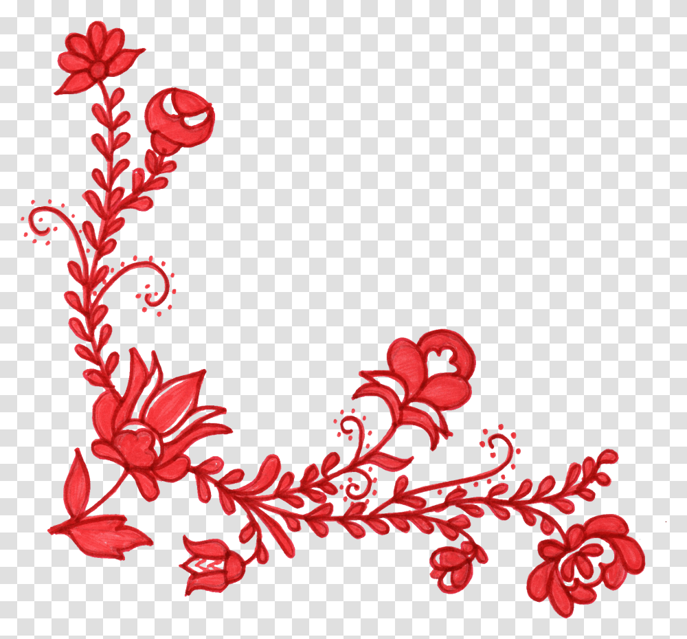 Red Floral Design, Pattern, Flower Transparent Png